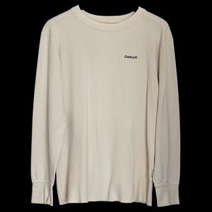 Carhartt Men’s Thermal Sweatshirt Size L Waffle  Underlayer Lightweight Beige